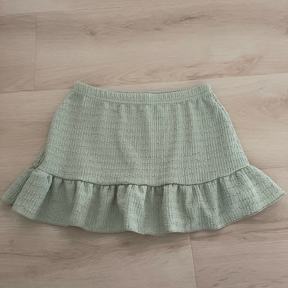 PrettyLittleThing Textured Mint Mini Skirt - Picture 1 of 2